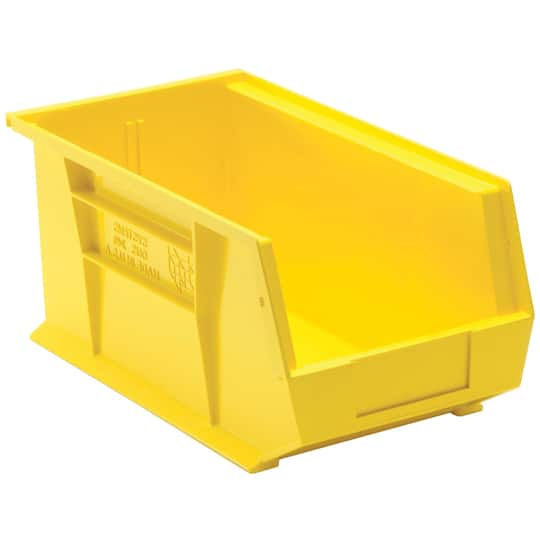 Quantum Food Service QUS240 YL Stack & Hang Shelf Bin - 14 3/4 x 8 1/4, Yellow, Case of 12